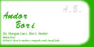 andor bori business card